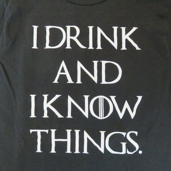 Jack of all Trades Shirt Adult M Black I Drink And I Know Things Men's - Picture 2 of 7